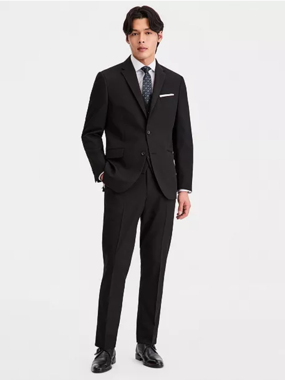 Kenneth Cole Reaction Techni-Cole Slim Fit Men's Modern Black 2-Piece Suit